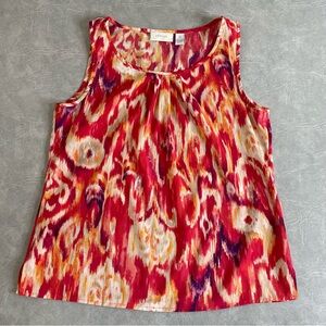 Chico's Orange Print Sleeveless Blouse/Shell